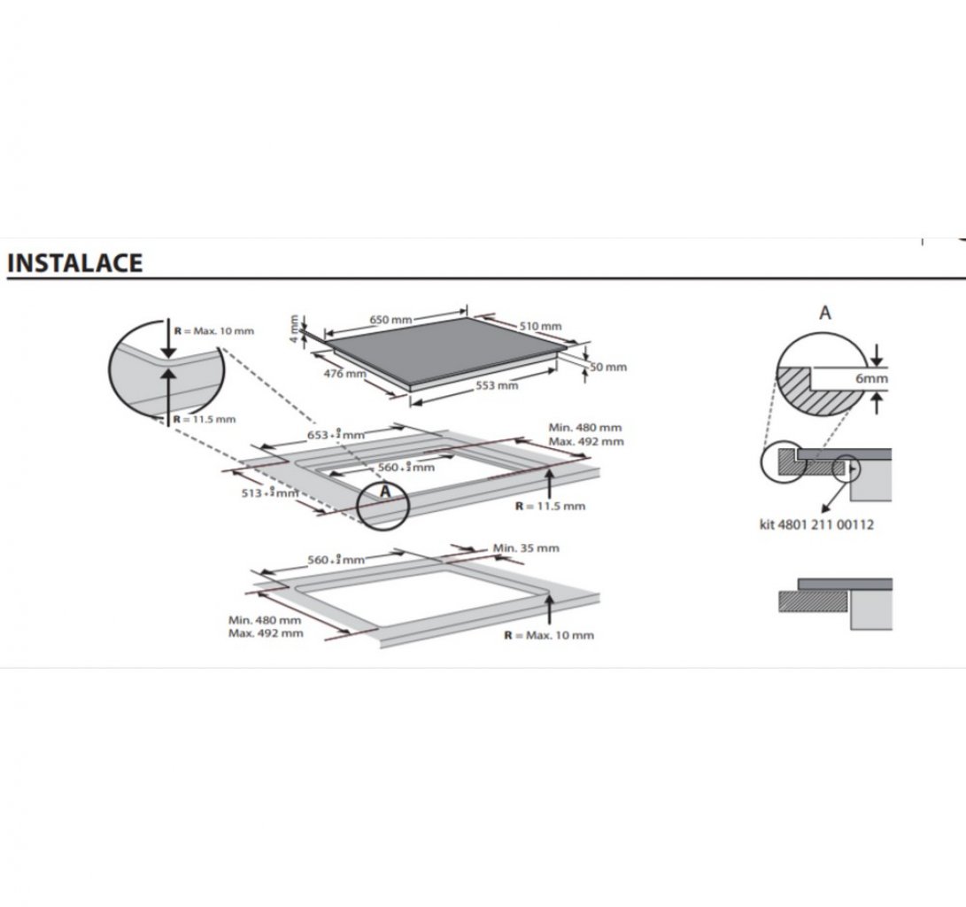 Whirlpool WF S2765 NE/IXL Varná doska