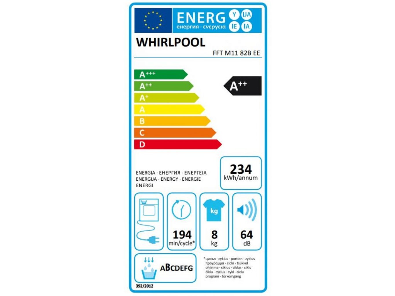 Whirlpool FFT M11 82B EE Sušička