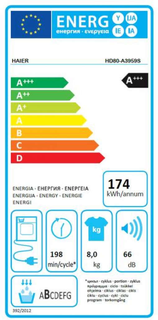 Haier HD80-A3959R-S Sušička