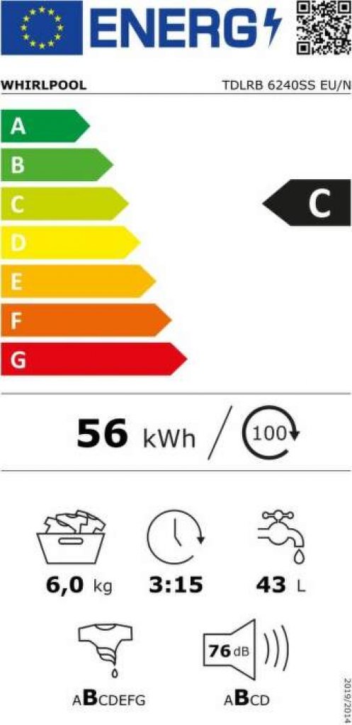 Whirlpool TDLR 6240SS EU/N Práčka