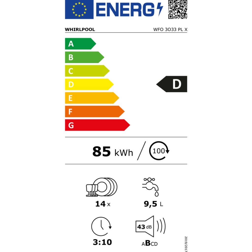 Whirlpool WFO 3O33 PL X Umývačka