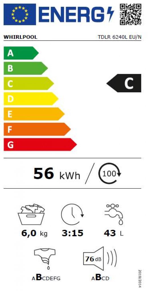 Whirlpool TDLR 6240L EU/N Práčka