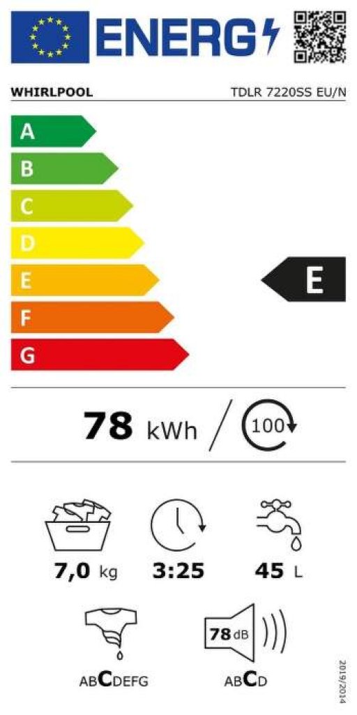 Whirlpool TDLR 7220SS EU/N Práčka