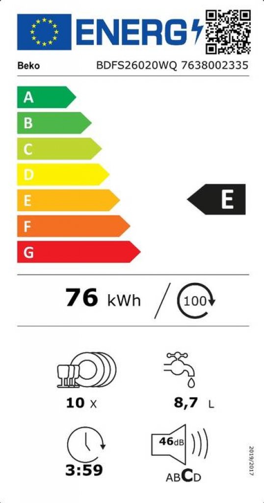 Beko BDFS26020WQ Umývačka