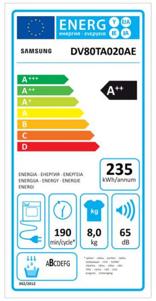 Samsung DV80TA020AE/LE Sušička