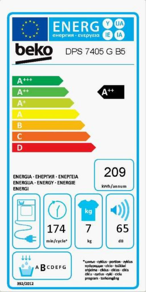 Beko DPS7405GB5 Sušička
