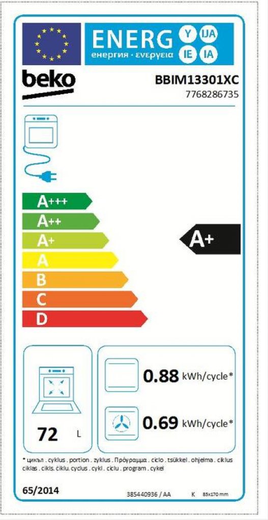 Beko BBIM13301XC Rúra