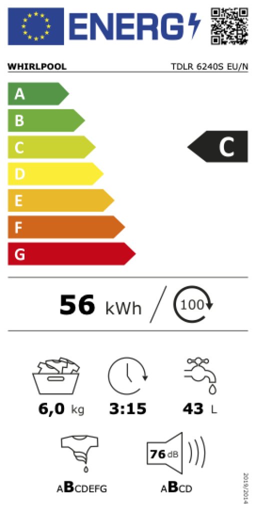 Whirlpool TDLR 6240S EU/N Práčka