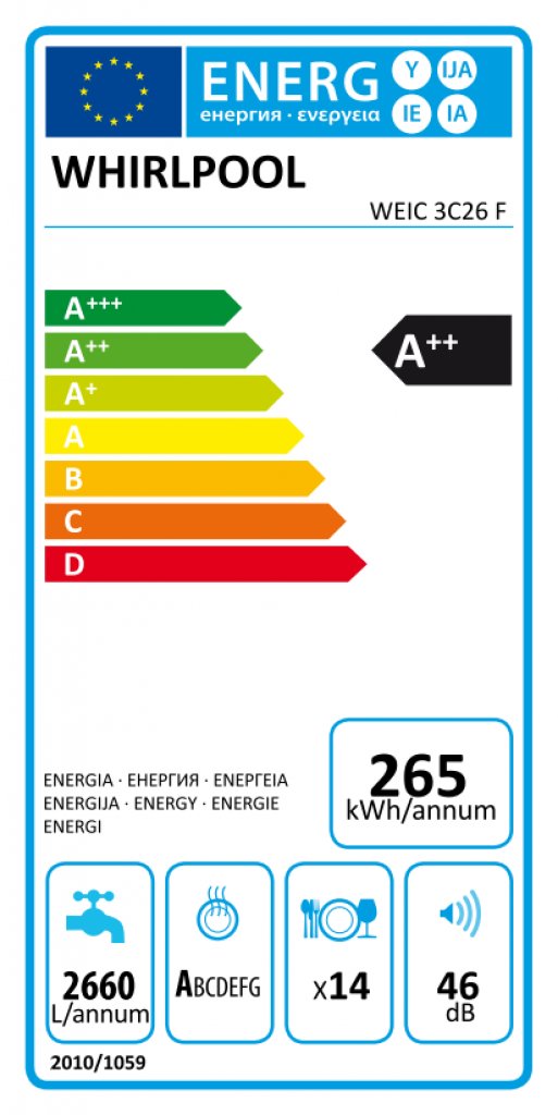 Whirlpool WEIC 3C26 F Umývačka