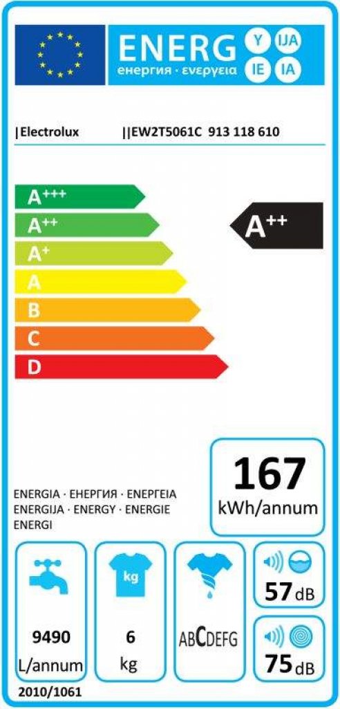 Electrolux EW2T5061C Práčka