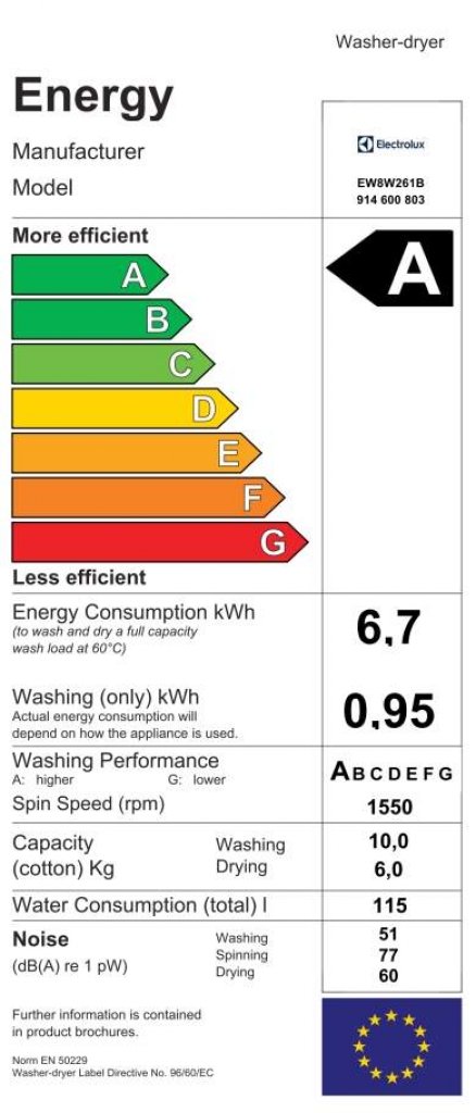 Electrolux EW8W261B  Práčka so sušičkou