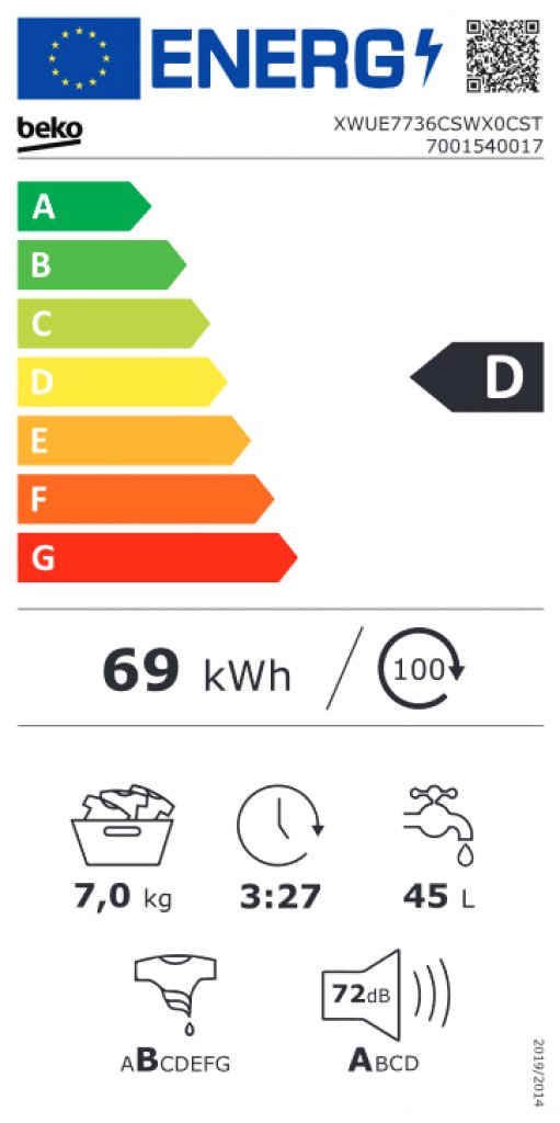 Beko SET 3 XWUE7736CSWX0CST + XDS7534CSDRX