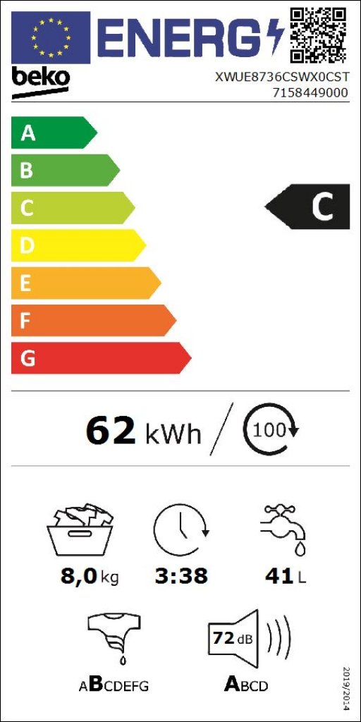 Beko SET 4 XWUE8736CSWX0CST + XDH8634CSRXDST