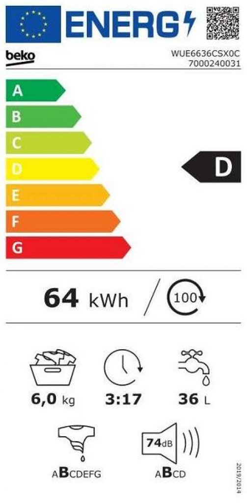 Beko WUE6636CSX0C Práčka