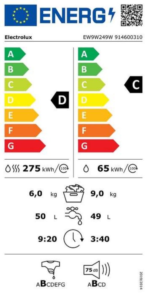 Electrolux EW9W249W Práčka